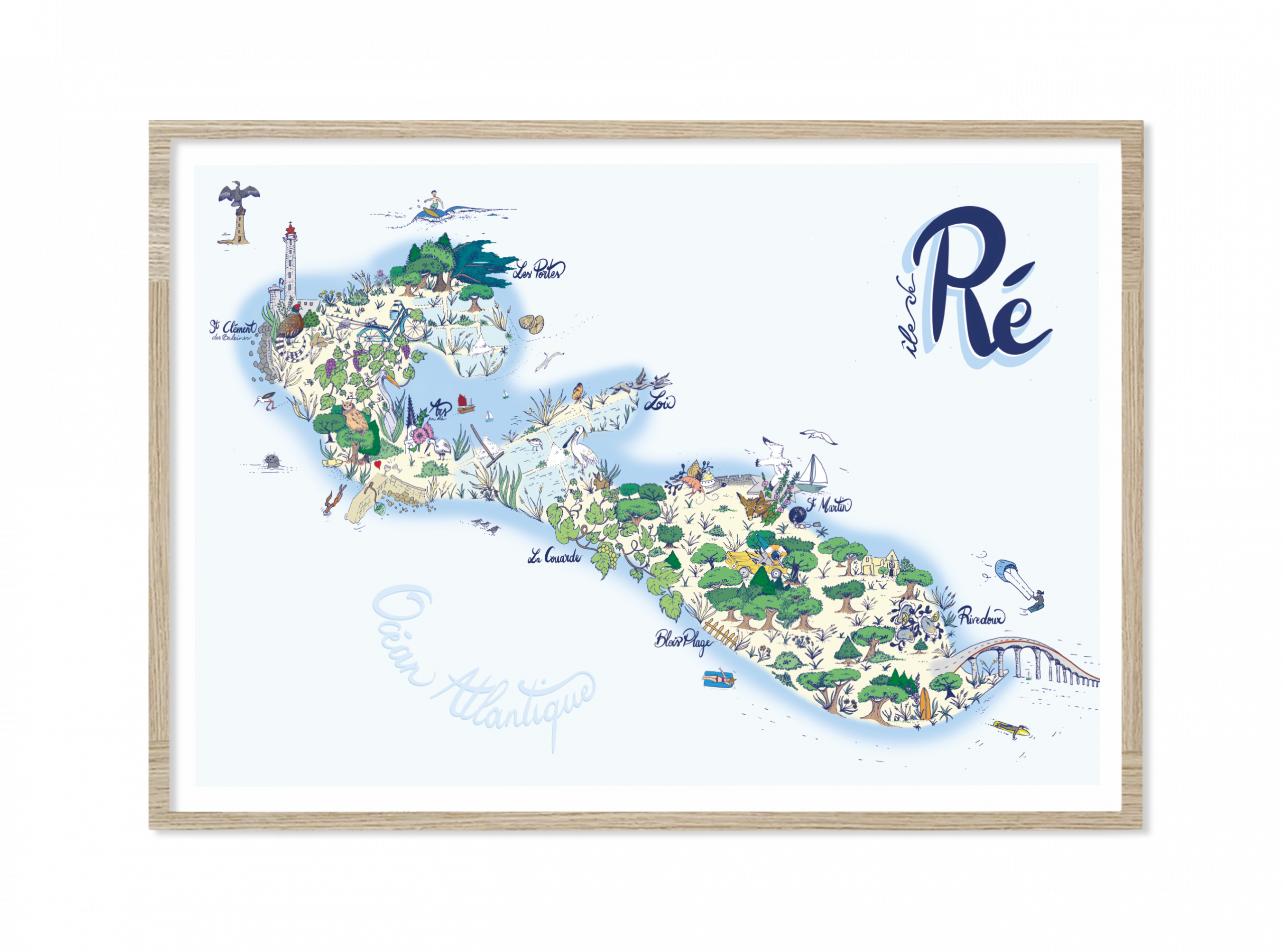 Carte de l'ile de Ré : en Couleurs.